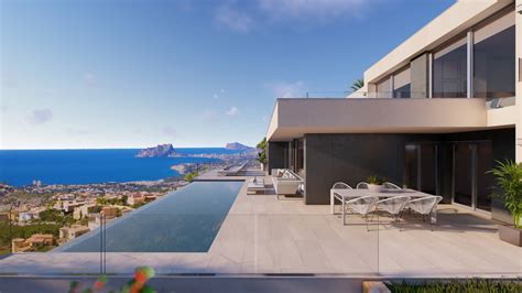 Luxury modern villa with panoramic sea views