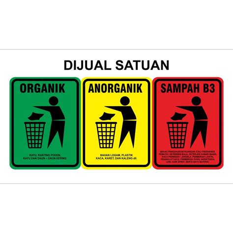 Jual STIKER VINYL SAMPAH ORGANIK, ANORGANIK, B3 13X17CM | Shopee Indonesia