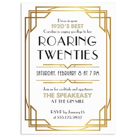 Roaring 20´s Birthday Party Invitation – Idea Chíc