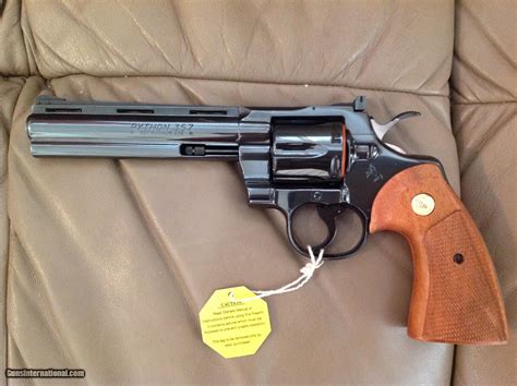 COLT PYTHON 357 MAGNUM, 6" "ROYAL BLUE", NEW APPEARS FACTORY TEST FIRED ONLY, 100% COND. MFG ...