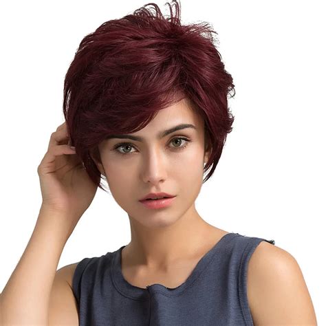 Women's Fashion Short Wig Real Remy Human Hair Topper Toupee Clip ...