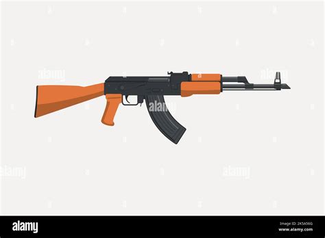 Assault rifle clipart, weapon illustration vector Stock Vector Image ...