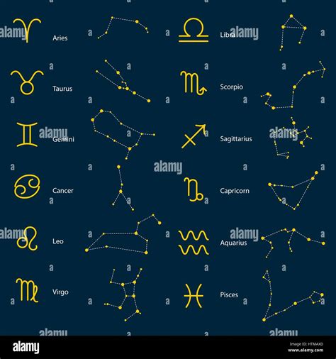 Zodiac constellations vector symbols Stock Vector Image & Art - Alamy