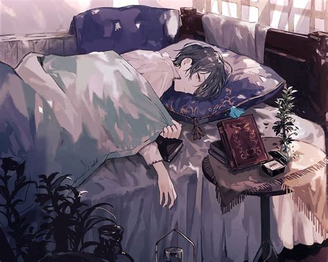 Sleeping, Shoujo, Books, Anime Boy - Resolution:, Sleeping Boy HD wallpaper | Pxfuel