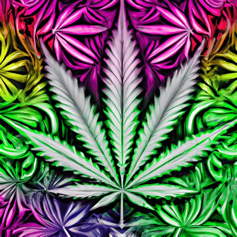 Psychedelic Pot Leaf Art · Creative Fabrica