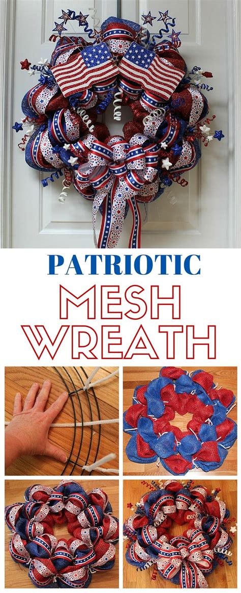 How to Make a Patriotic Mesh Wreath - Crafty Blog Stalker | Patriotic mesh wreath, Mesh wreath ...