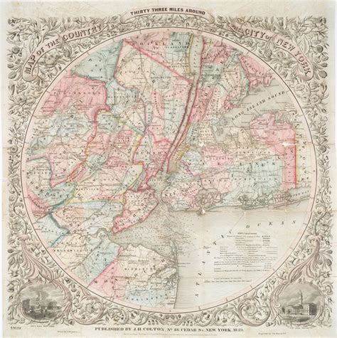 New York City 30 Mile Radius Map square Nautical Chart - Etsy