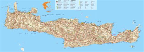 Maps of the island of Crete Greece