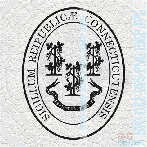 Connecticut State Seal SVG dxf png clipart vector cricut cut | Etsy