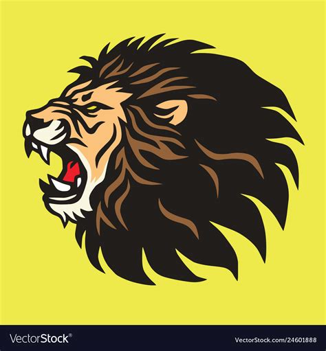 Roaring Lion Logo Mascot Design Template Vector Image | The Best Porn Website