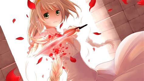 kawaii anime girl with knife - Lindia Sintia