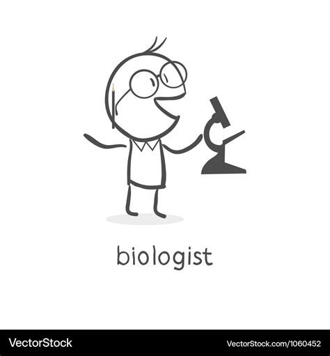 Cartoon man biologist Royalty Free Vector Image