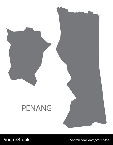 Penang malaysia map grey Royalty Free Vector Image