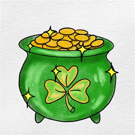 How to Draw a Pot Of Gold - HelloArtsy