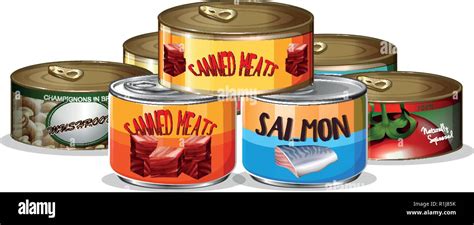 Set of canned food illustration Stock Vector Image & Art - Alamy