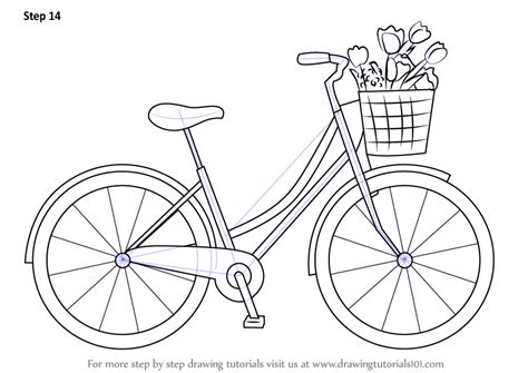 How to Draw a Cute Bicycle - DrawingTutorials101.com | Bike drawing ...