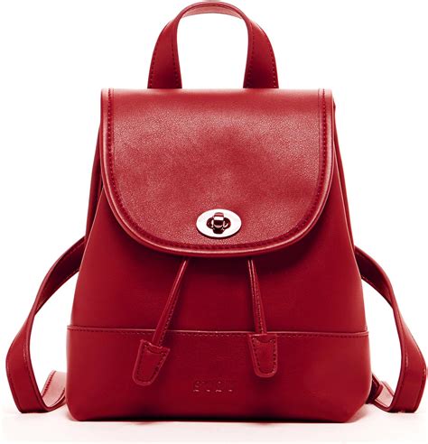 Red Leather Backpack for Women Small Backpacks It Bag Vintage Style ...