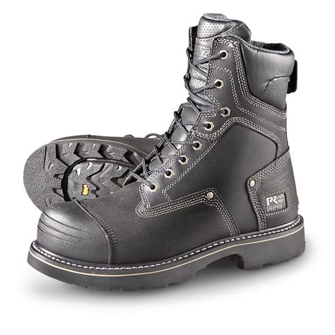 Men's Timberland PRO® Steel Trax Steel Toe Boots, Black - 183650, Work Boots at Sportsman's Guide