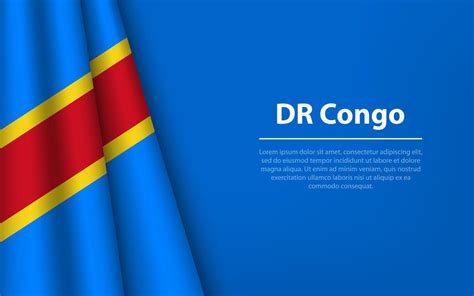 Wave flag of DR Congo with copyspace background. 22754295 Vector Art at Vecteezy