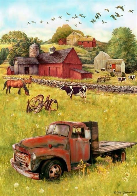 Pin by Cindy Meitle on Barns and Other Bliss | Farm scene painting, Farm art, Farm paintings