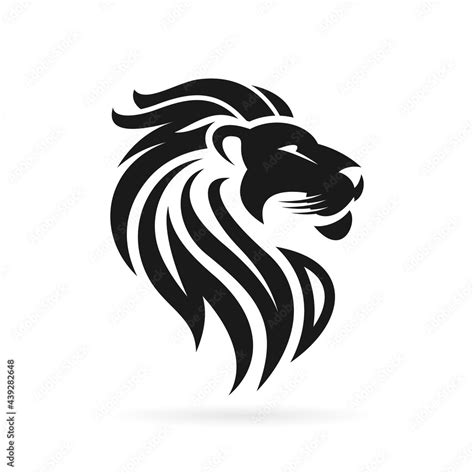 lion head logo design template, lion vector logo icon Stock Vector | Adobe Stock