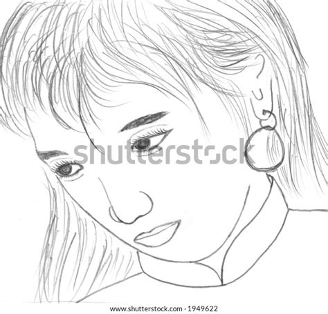 Sad Girl Face Pencil Drawing Stock Photo (Edit Now) 1949622