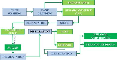 Production process of sugar and ethanol (anhydrous and hydrous). | Download Scientific Diagram