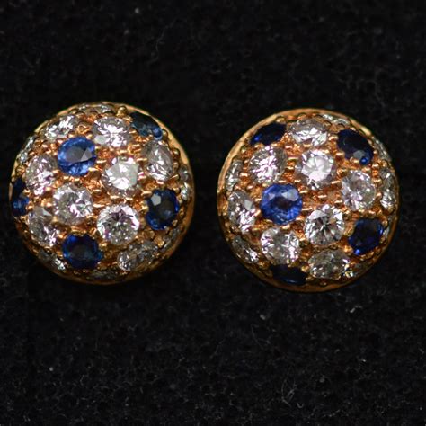 Cartier diamond & sapphire earrings - Rocks and Clocks