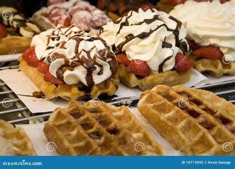 Waffles from Brussels stock photo. Image of sweet, cream - 10713592