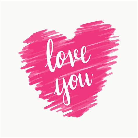 Love you typography vector in pink - Download Free Vectors, Clipart Graphics & Vector Art