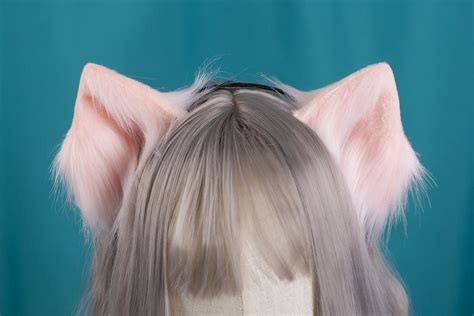 Pink Cat Ears Simulation Animal Ears Wolf Ears Fox Ears Cat Ears Cute Plush Lolita Animal Ears ...