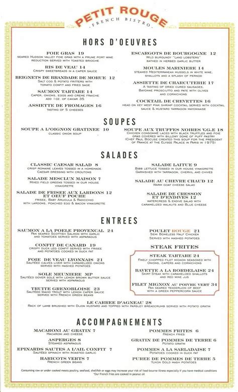 French Bistro Menu Template