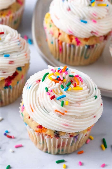 Birthday Cupcakes with Sprinkles (dairy free!) - Simply Whisked