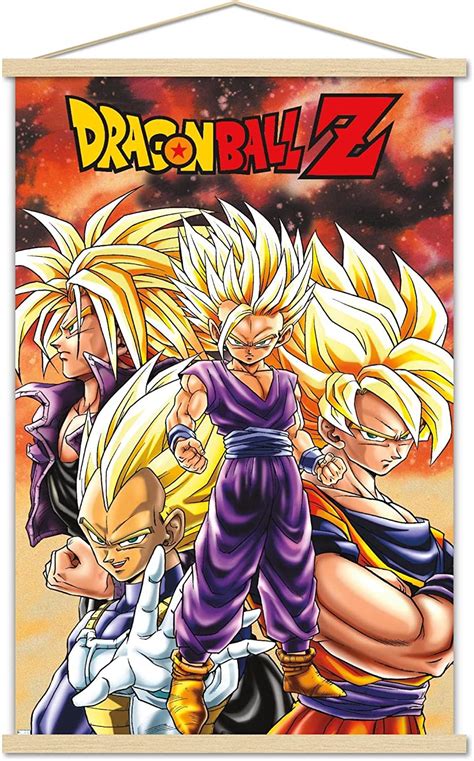 Amazon.com: Trends International Dragon Ball Z - Saiyans Wall Poster with Magnetic Frame ...