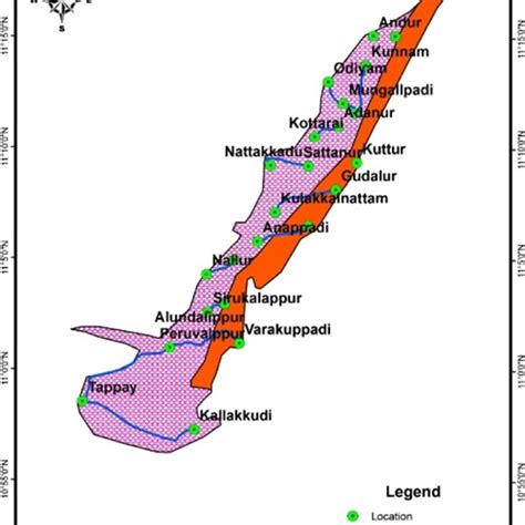 Map showing sample locations and traverses of Garudamangalam Formation. | Download Scientific ...