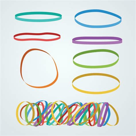 colorful rubber bands in set on white 26059069 Vector Art at Vecteezy