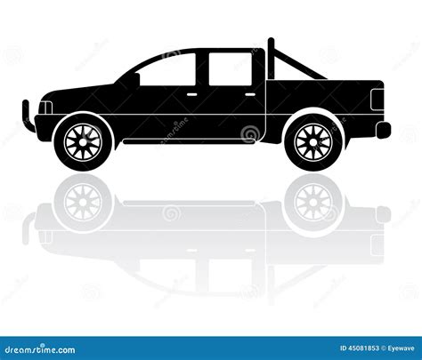 Pickup Truck Silhouette Vector Icon Stock Vector - Image: 45081853