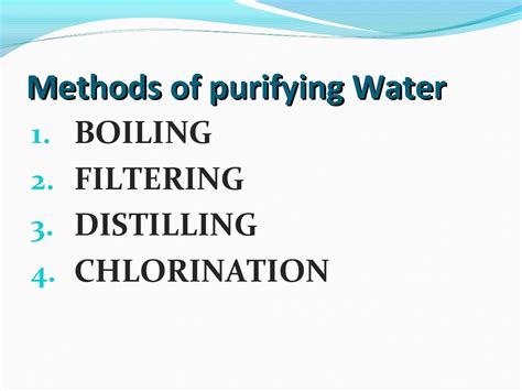 Water purification methods