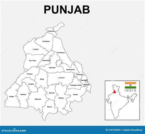 Punjab Map With Punjab Name In English Letters. Punjab Map Typography ...