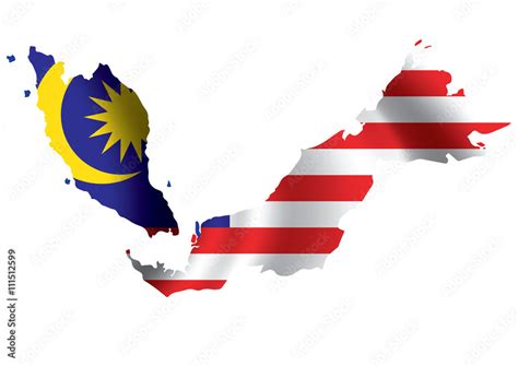 Vector Malaysia flag map Stock Vector | Adobe Stock