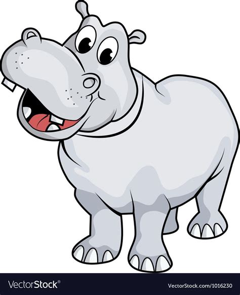 Illustration of a happy Hippo. Cartoon style, no gradient. Easy to edit. Download a Free Preview ...