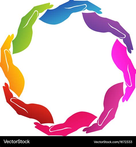 Hands support logo Royalty Free Vector Image - VectorStock