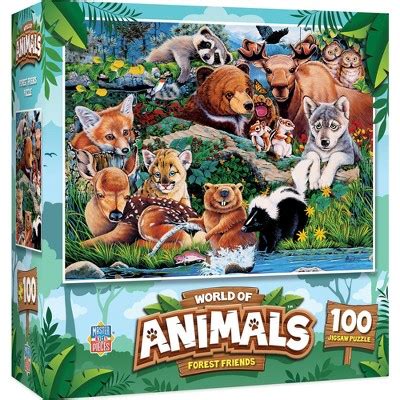 Masterpieces World Of Animals 100 Piece Jigsaw Puzzle For Kids - Forest Friends - 11.5"x15" : Target