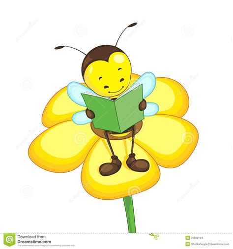 Bee Reading on Flower Stock ... | Bee pictures, Bee themed classroom ...