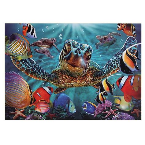 Houkiper 1000 Pieces Puzzles Sea Turtle Jigsaw Adult Jigsaw Puzzle Educational Decompression ...