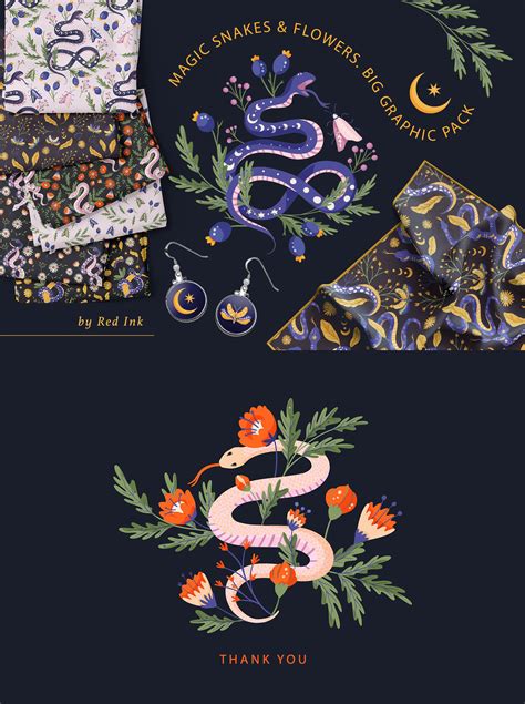 Snake Illustration & pattern bundle