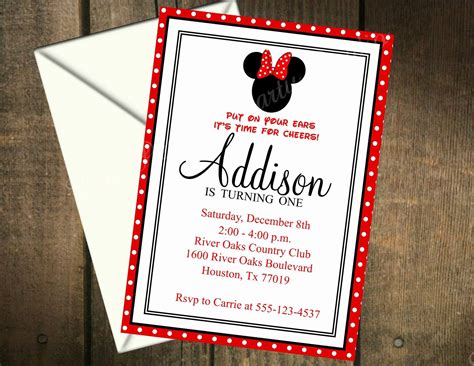 30 Minnie Mouse Invitation Wording | Example Document Template