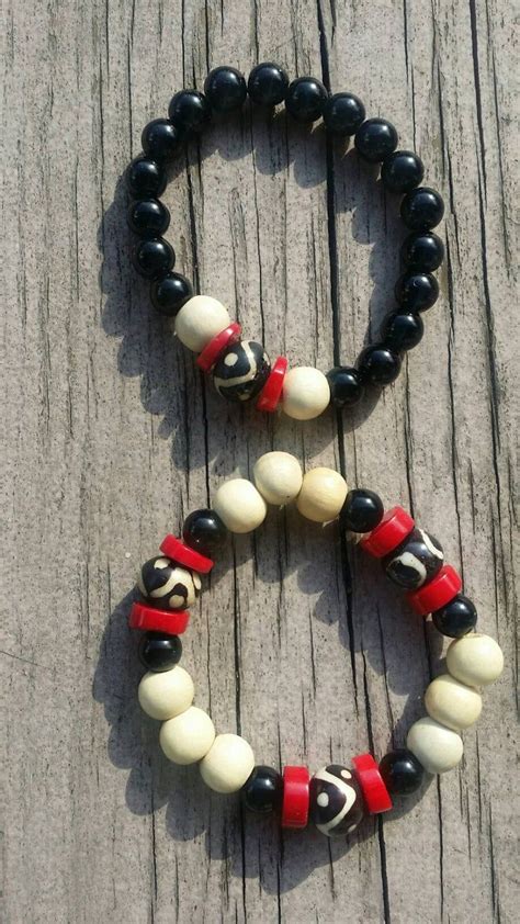 African style beaded bracelets, Wooden stretch hand-made bracelets,Tribal design, African style ...