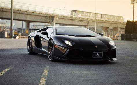 Black Lamborghini Aventador front view wallpaper - Car wallpapers - #49004