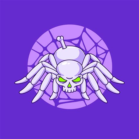 creepy spider skeleton monster vector illustration. cute spider cartoon 9403867 Vector Art at ...